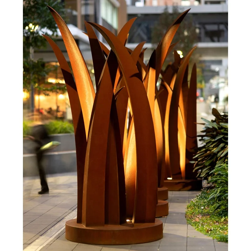 Reed Design Garden Corten Steel Residential Landscape Sculpture