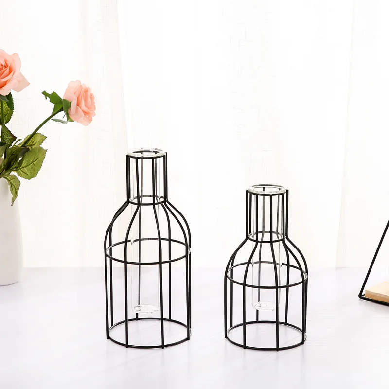 
Nordic Style Metal Iron Frame Vases For Home Decor 