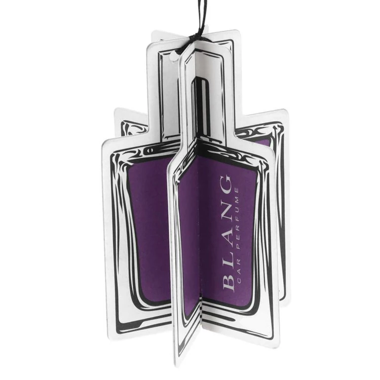 3D Paper Hanging Air Freshener Triple Fragrance Custom Package Car Air Freshener