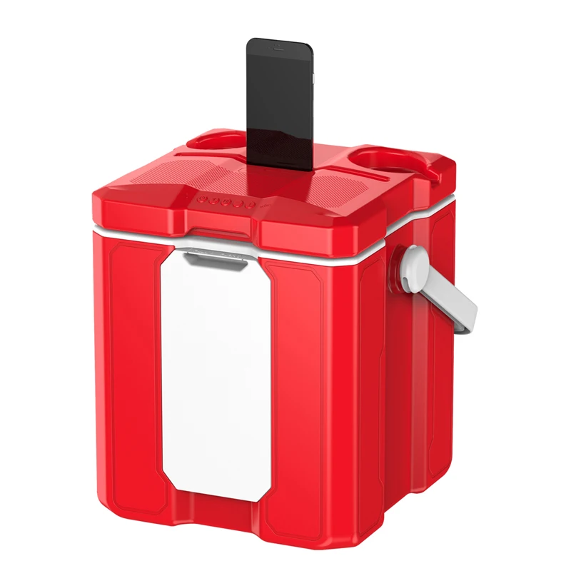 
Cooler Box 18cans Speaker wireless USB Charger Bottle Opener Cup Holder Docking System Convenient Storage 