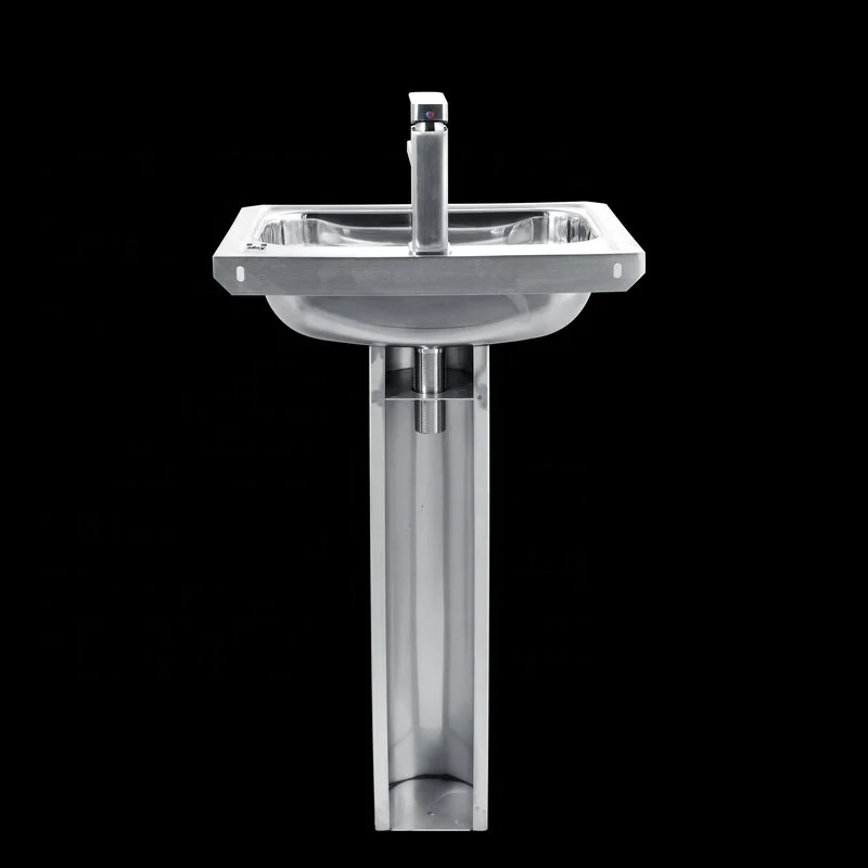 Sanitary ware pedestal hand wash basin stainless steel floor standing hand wash basin sink