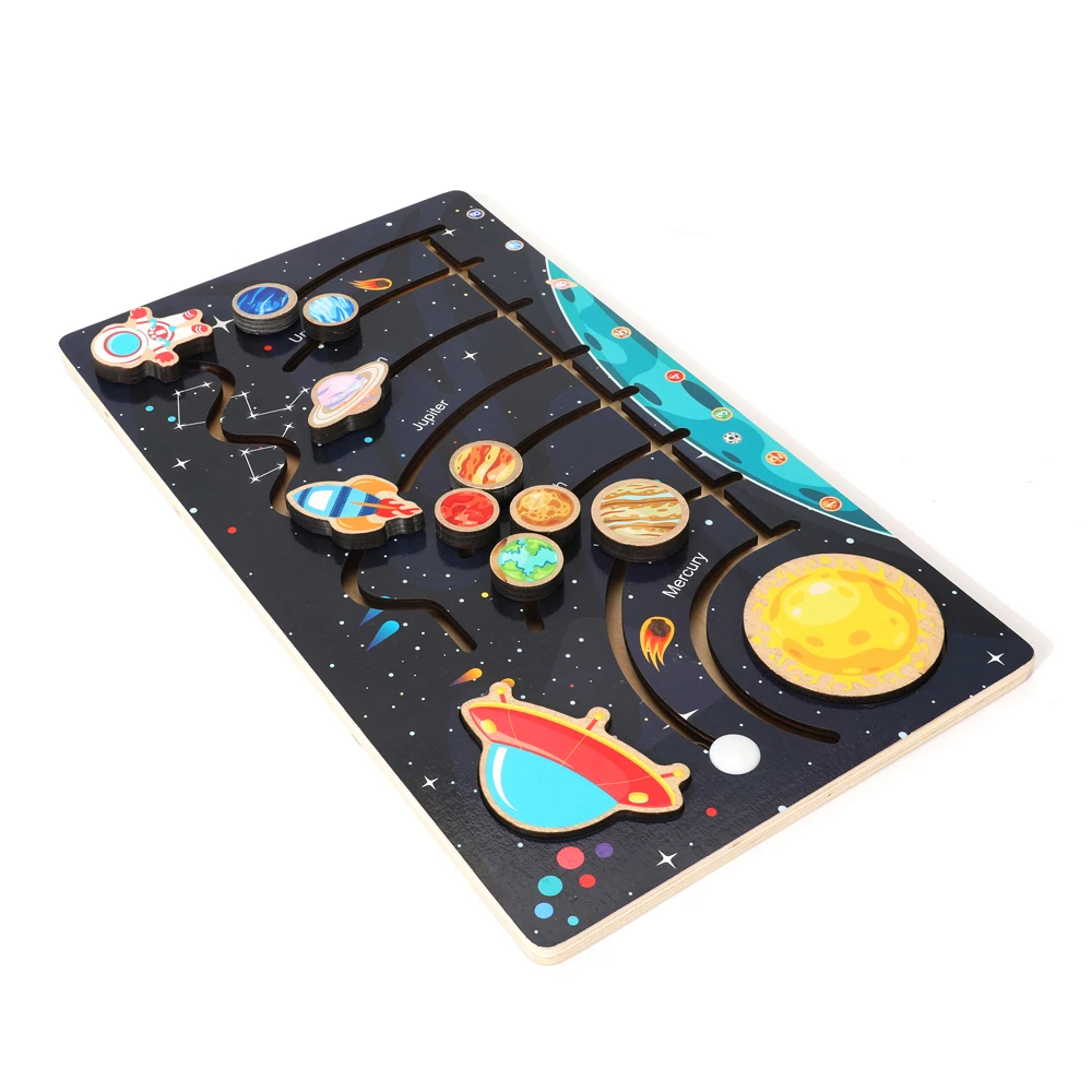 Factory wholesale fast shipping educational wooden DIY and learning solar system stem kits toy for kids