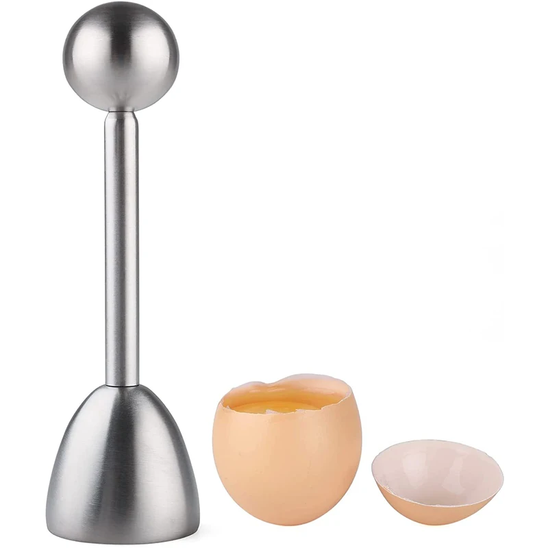 1 Egg Cutter Topper +1 Egg Spoon Set, 18/8 Stainless Steel Egg Cracker Tool