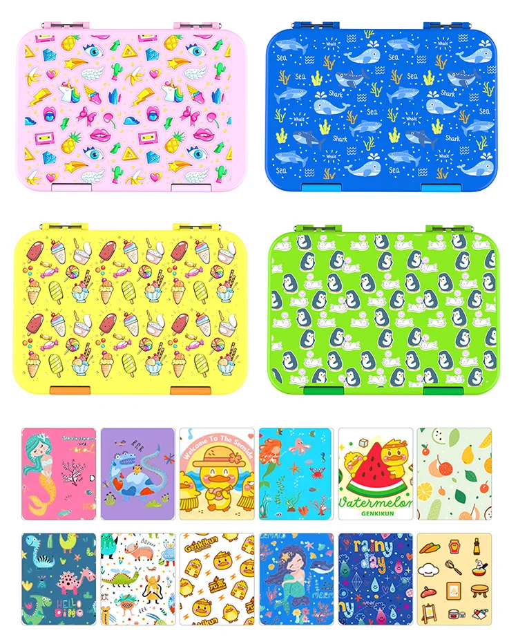 Aohea New Trend 4/6 Dividers for School Design Kids School Plastic Lunch Bento Boxes for Children