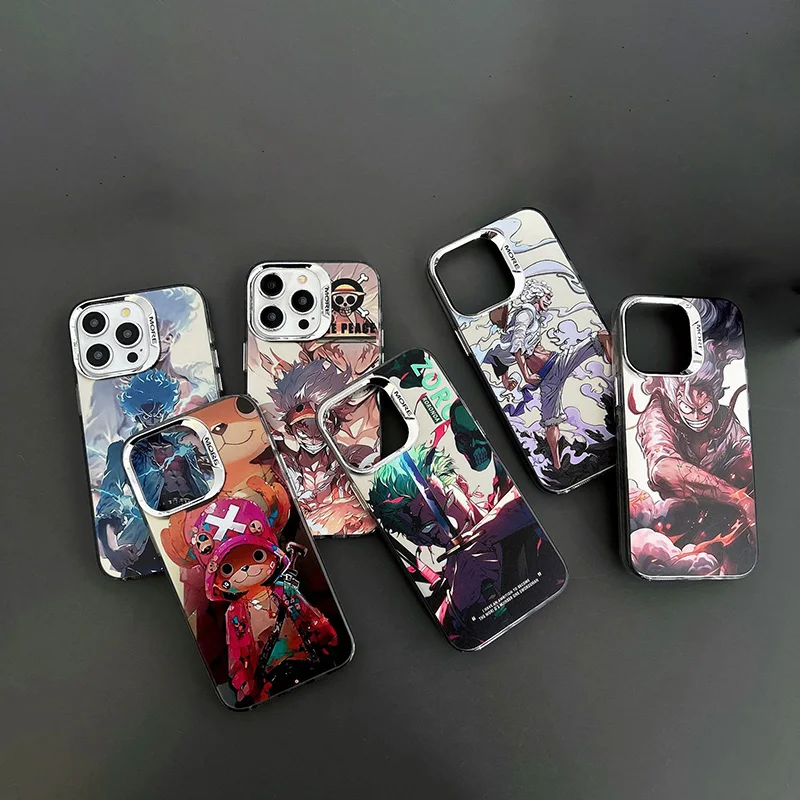 Cartoon Anime One Pieces Luffy Zoro Phone Cases for iPhone XR 11 12 13 14 15 16 Pro MAX Plus IMD Shockproof Mobile Phone Covers