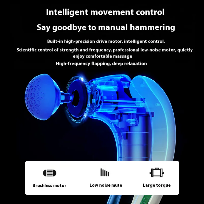 Deep Massager Gun Handheld Mini Body Tissue Fascia with Rechargeable Brushless Motor Direct Factory Applicable for Head Neck