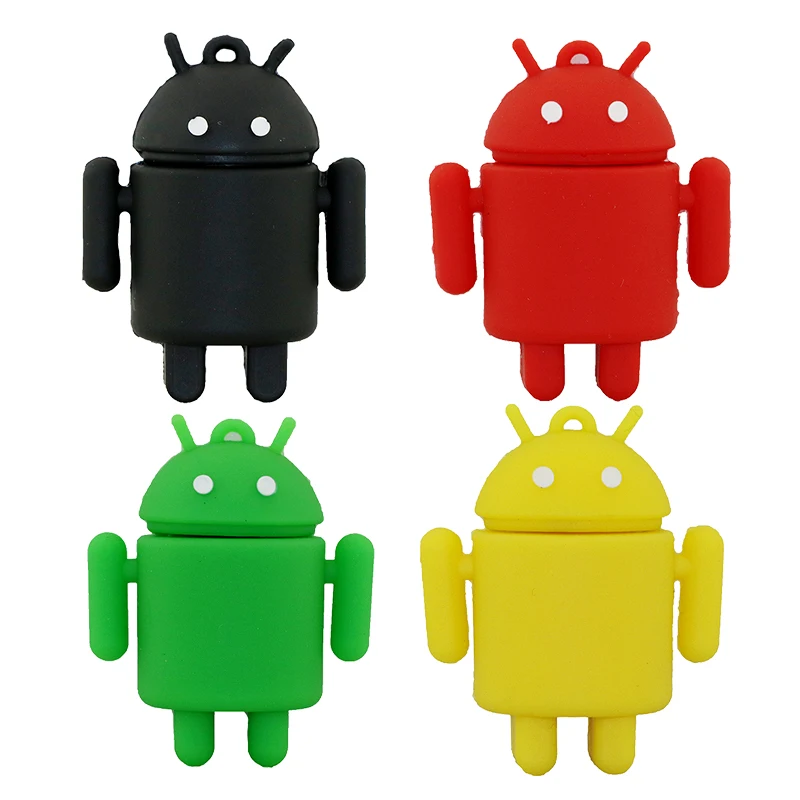 Cartoon Cute Android Robot USB Flash Drive 2.0 1GB 2GB 4GB 8GB PVC Pen Drive 3.0 64gb 32gb 16gb USB Memory Stick Creative Gift