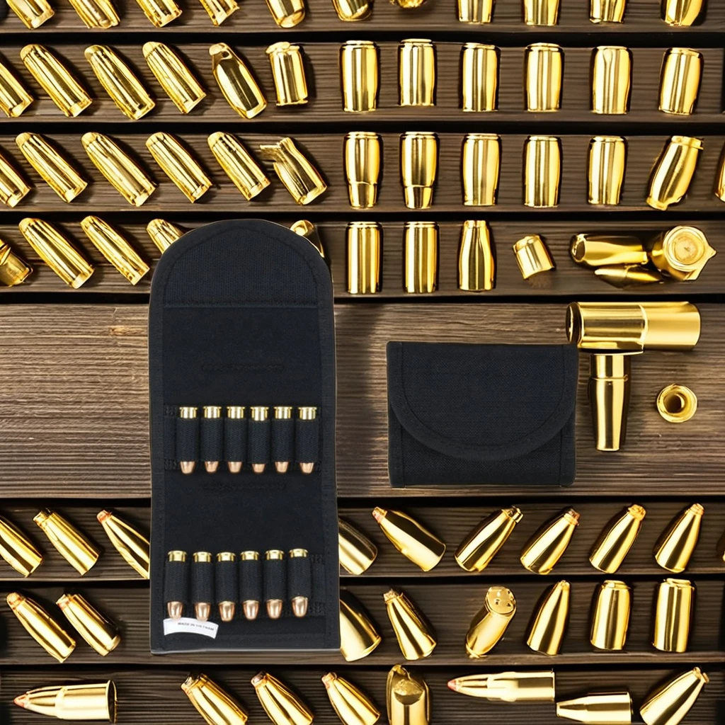 Outdoors Hunting Ammo Carrier Pouch with Shell Cartridge Holder for Gun Belts