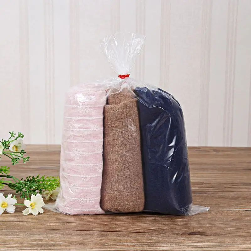 Custom Size Bedding Clothes Storage Pe Clear Flat Bottom High Pressure Ldpe Flat Pocket Bag