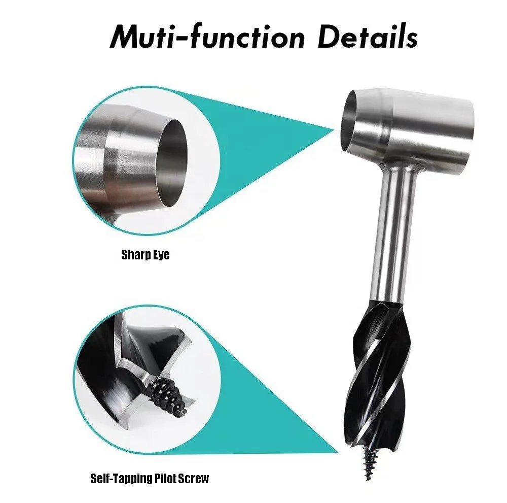 Manual Auger Settlers Tool Survival Hand Auger Wood Drill Scotch Eye Bushcraft Settlers Auger Tool for Camping Outdoor