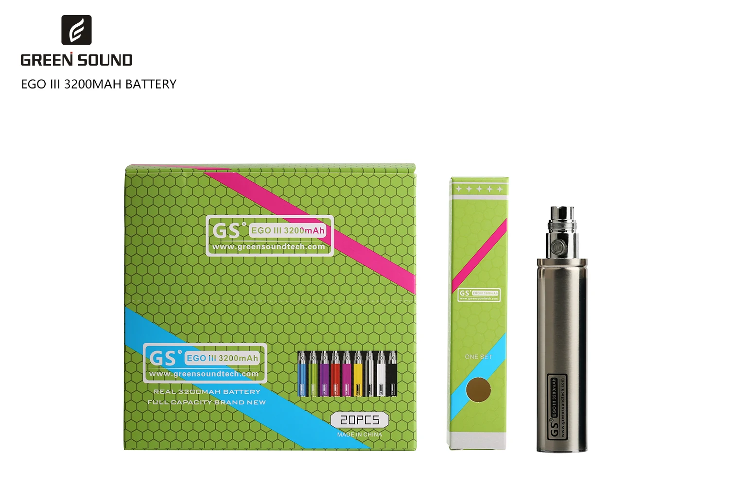 Original GS EGO III Battery 3200mAh  KONE 3200mAh Capacity for Vape 510 CE4 CE5 H2 MT3 Atomizer Tank Pen Kit