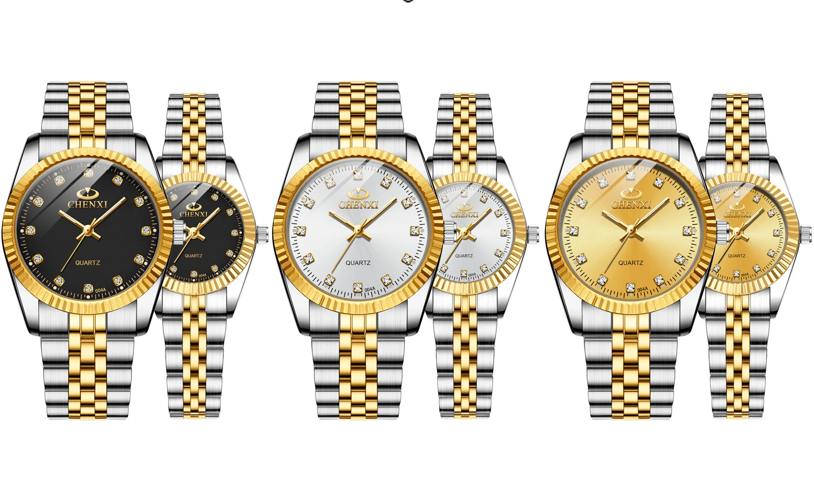 Hot Sale Lover Gift WatchWatch Luxury Business Stainless Steel Gold Watch Men and Women Classic Waterproof Couple