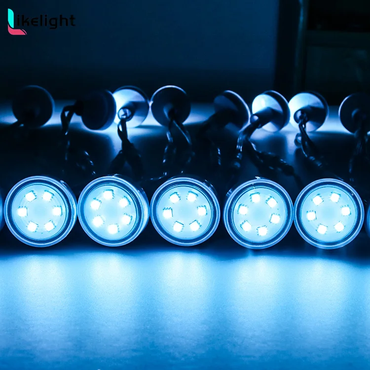 High quality Colorful SMD5050 led pixel module 38mm 6leds RGB cabochon shell Outdoor Amusement Carnival light