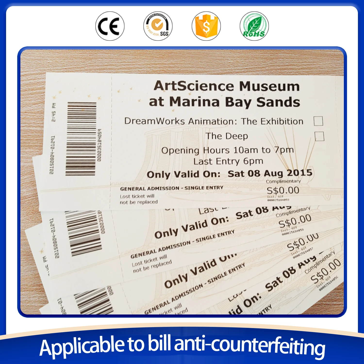 High Quality Uv Security  Paper Customized Anti-counterfeiting  Custom Watermark fiber Thread