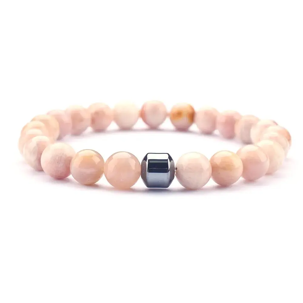 hot selling Wholesale Healing Stone Beads Bracelet Natural Gemstone Picasso Jasper and Magnetic Hematite Jade Bracelet Custom