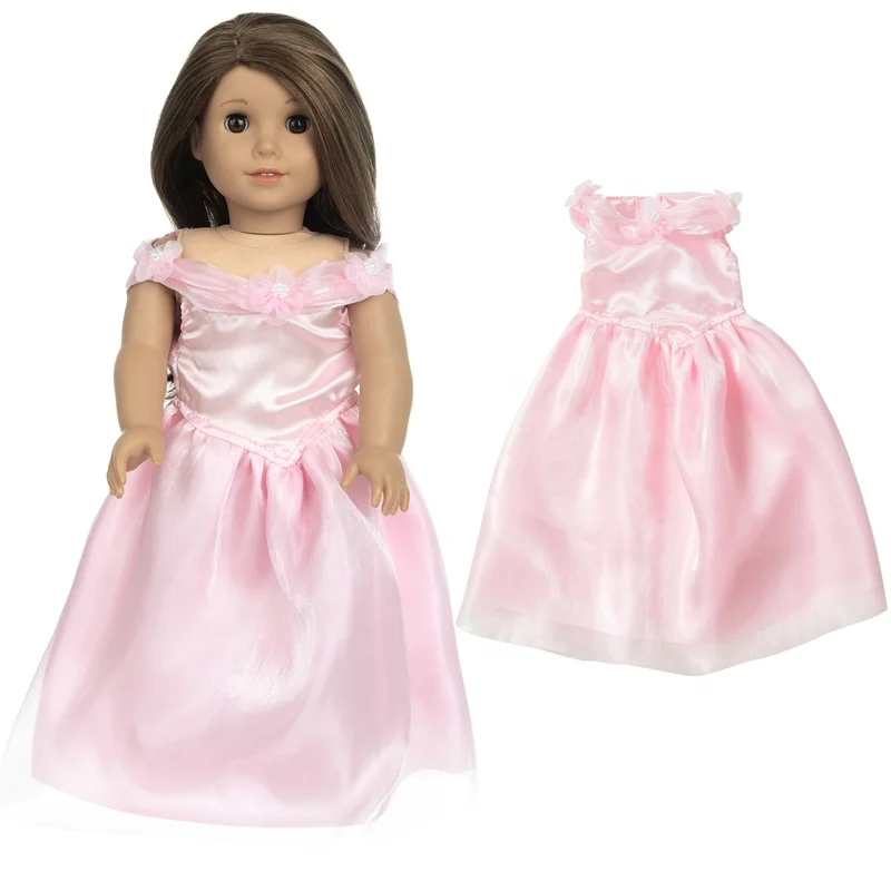 Bride wedding dress 18 Inch American Dolls Accessories 43 cm Doll Short skirt girls Doll Gown