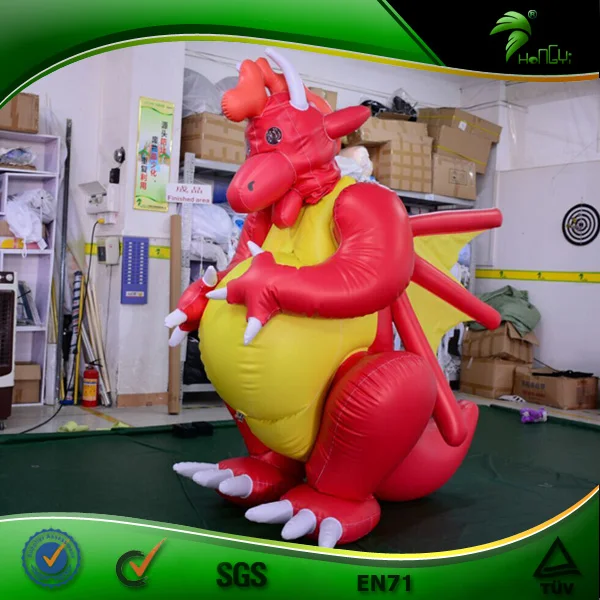 Hongyi Inflatable Suit, Inflatable Red Fire Dragon Mascot Costumes, Blow Up Body Suit