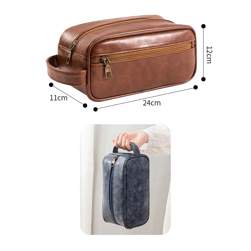 Sympathybag Custom Logo Hanging Pu leather Portable Large Travel Make up Cosmetic Bag