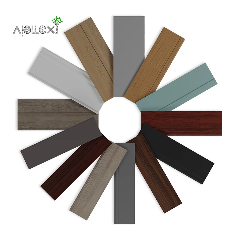Apolloxy Manufacturer 120Mm 150Mm Floor Skirting Wooden Baseboard Skirting Board Pvc Mdf Skirting