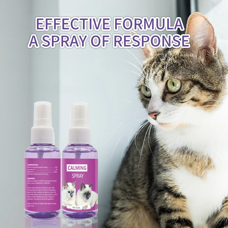 60ml/100ml Organic Natural Calming Spray for Dogs and Cats with Essential Oil Pet Supplies