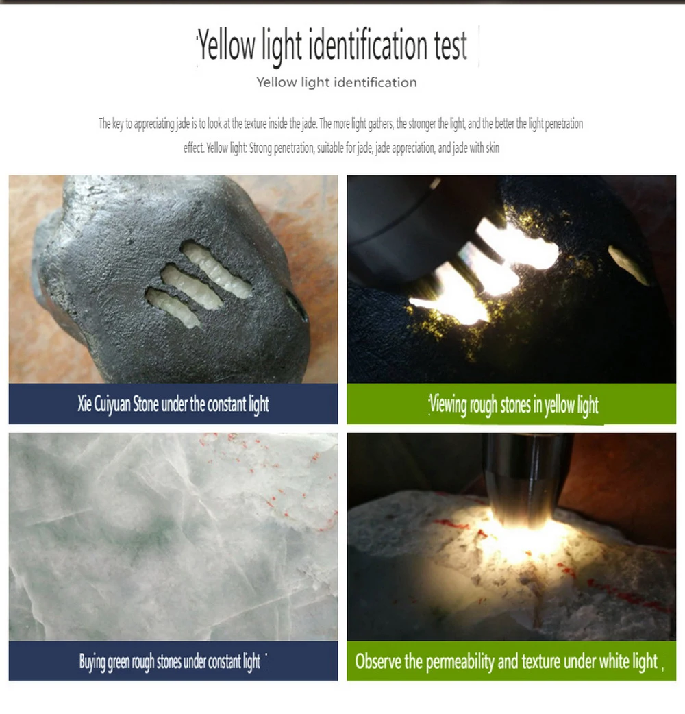 4LED LCD Screen Display USB Rechargeable Gemstone Tester UV Blacklight Flashlight