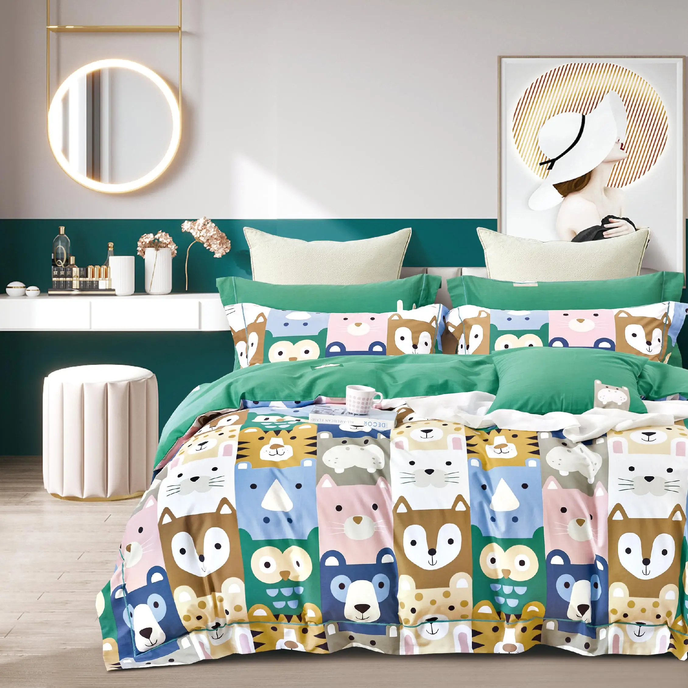 2022 new cartoon design 200tc twill cotton fabric for bedding