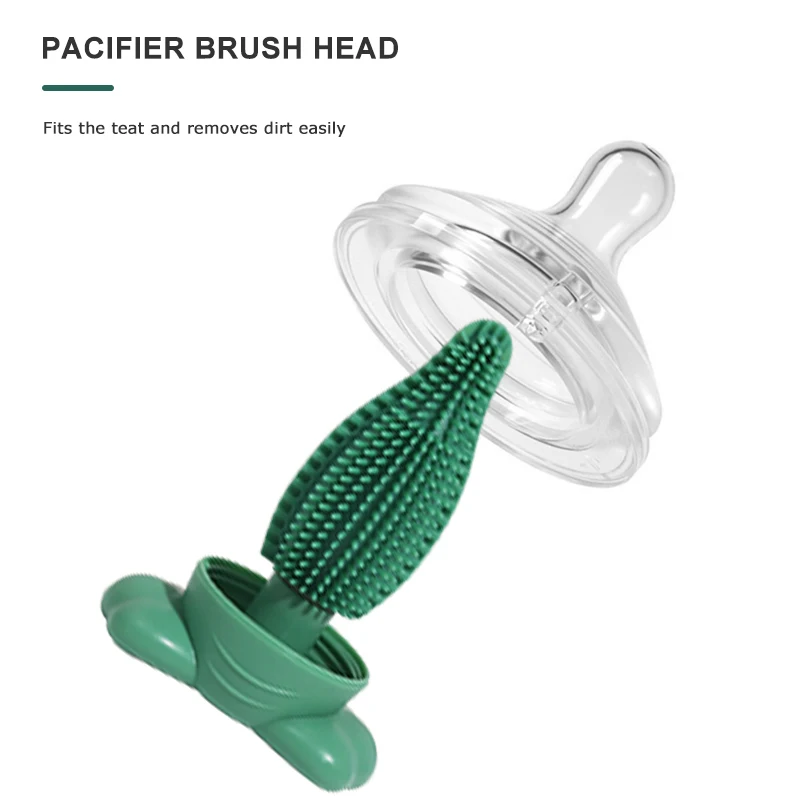 Eco Friendly Food Grade Silicone Long Handle Baby Cleaning Milk Bottle And Nipple Brush