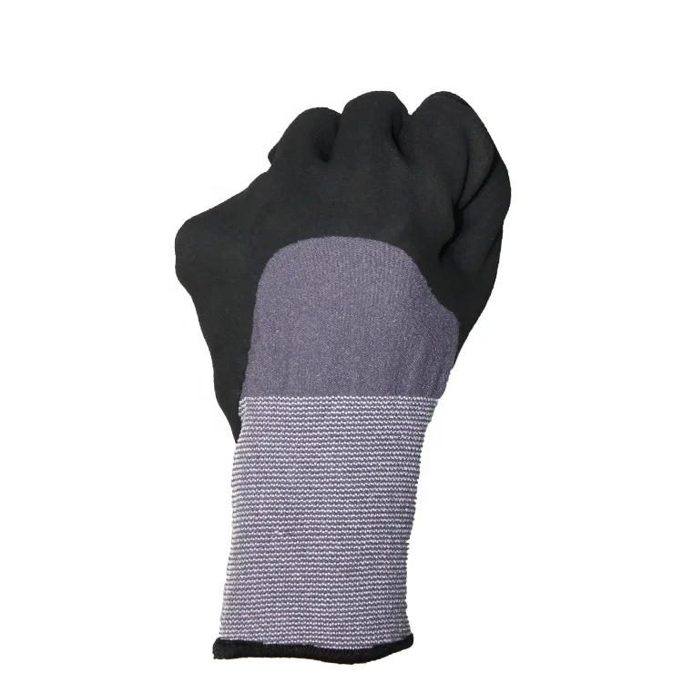 Polyester and Spandex Yarn 3/4 Coated Non-slip Latex Worker Gloves Safety Construction Reusable Gloves