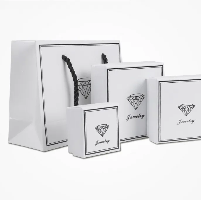 Packaging Luxury Logo Ring Gift Small Custom Cardboard Necklace Packing Storage Paper Jewelry Box