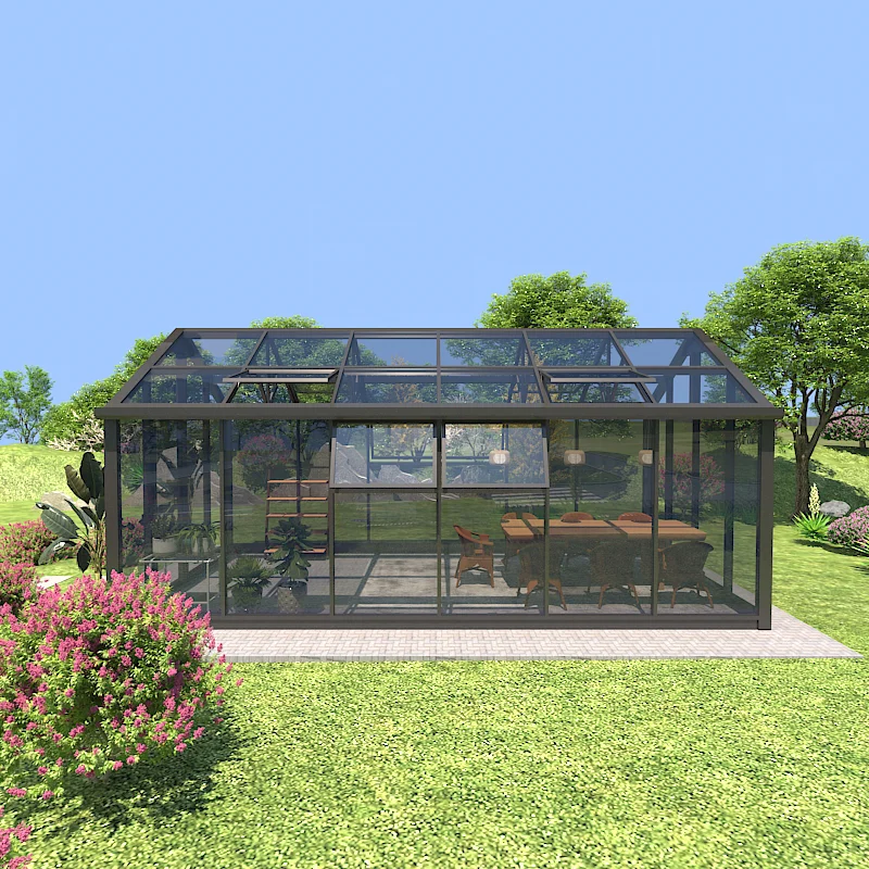 Custom Sun Room 4 Season Solarium Free Standing High Quality Glass House Veranda Aluminum Sunroom