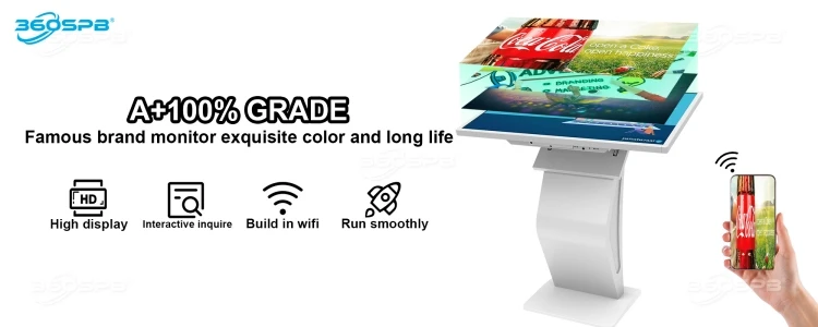 360SPBI ITK32K INGSCREEN 32 Inch Floor Standing LCD Touch Screen Digital Kiosk 20-Point Information
