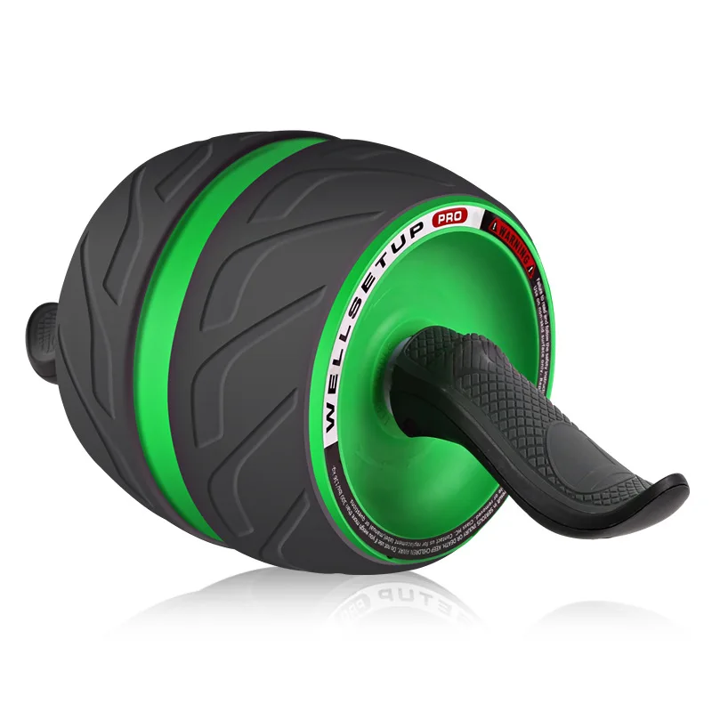 Anti skid double wheel ab roller portable exerciser with knee mat for abdominal stomach total body workout back exercise fat los