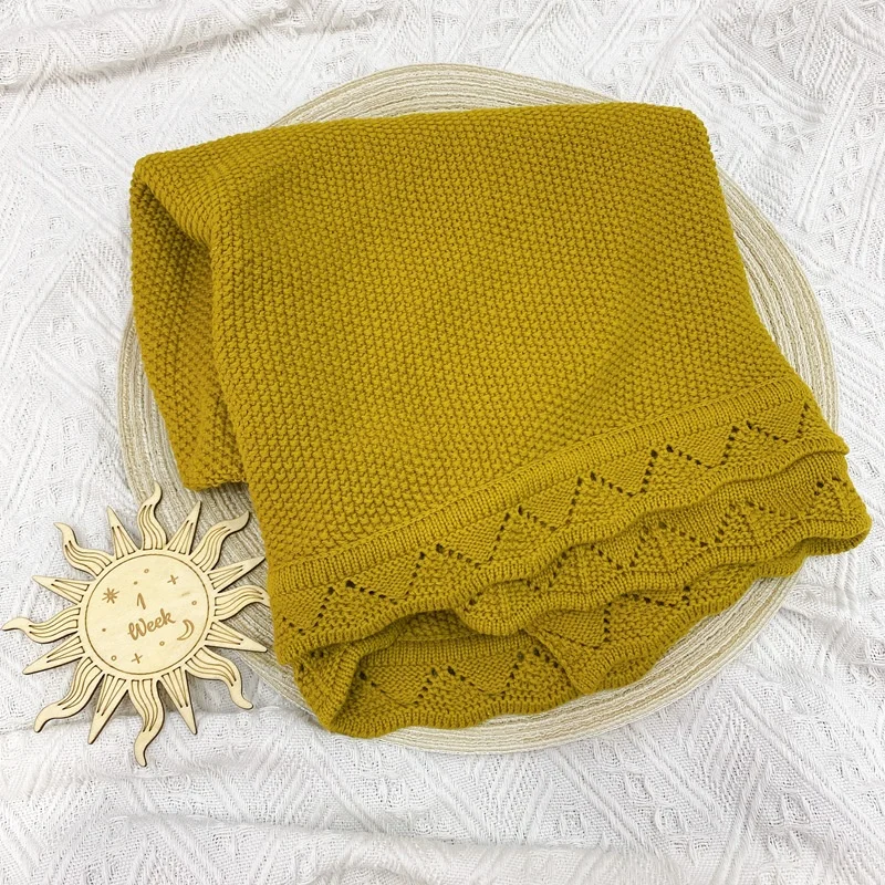 Wholesale Manufacturer Custom High Quality Toddlers Comforter Blanket Crochet Cotton Baby Muslin Swaddle Blankets