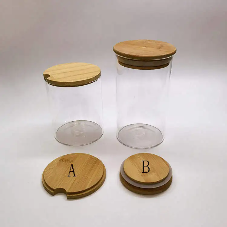 Wholesale 500ml Glass Jars High Borolicicate Glass Jar With Bamboo Lid Glass Storage Jar For Food