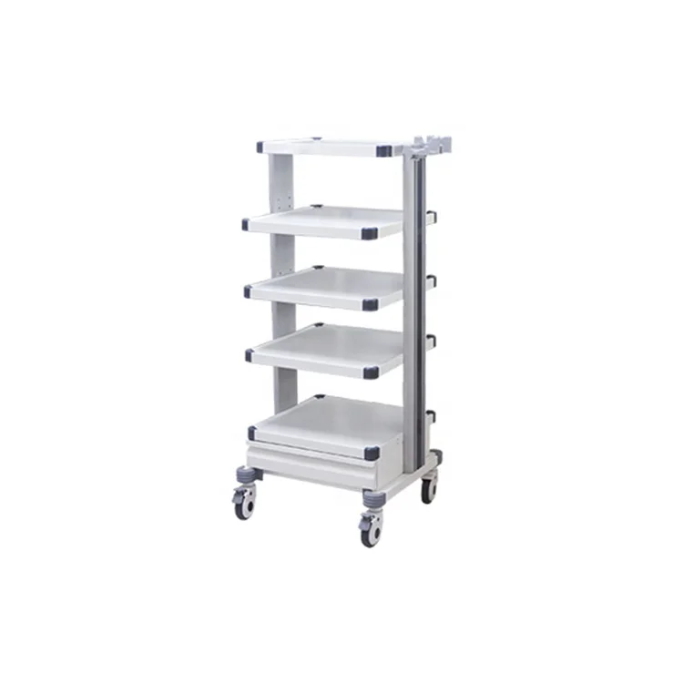 TUYOU New Design 360 Degrees Rotating Endoscopic Tower Hospital Computer Trolley Cart For Endoscope Camera System