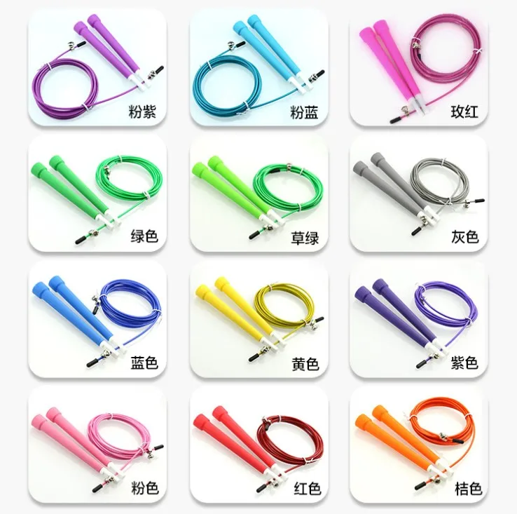 
Speed plastic steel wire adjustable skipping jump ropes 