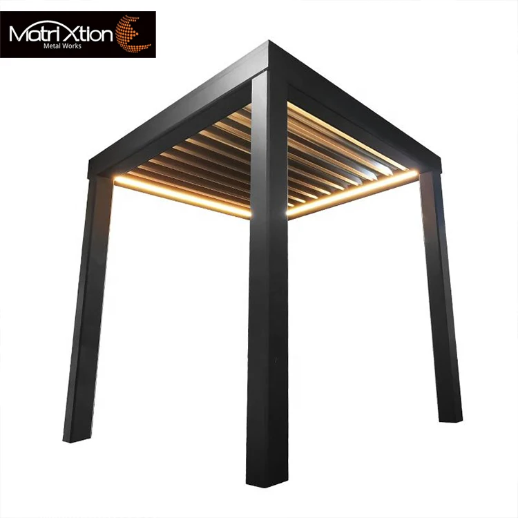 Pergola Motorised Patio Aluminum Waterproof Garden Furniture Outdoor roof Louver gazebo Pergola Bioclimatique