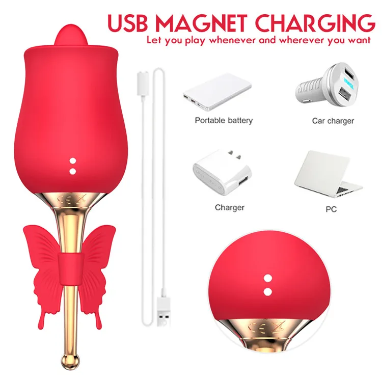 Other Sex Toys Nipple Clitoral Sucking Tongue Vibrator Sex Toy Adult Rose Vibrators In Sex Products Women