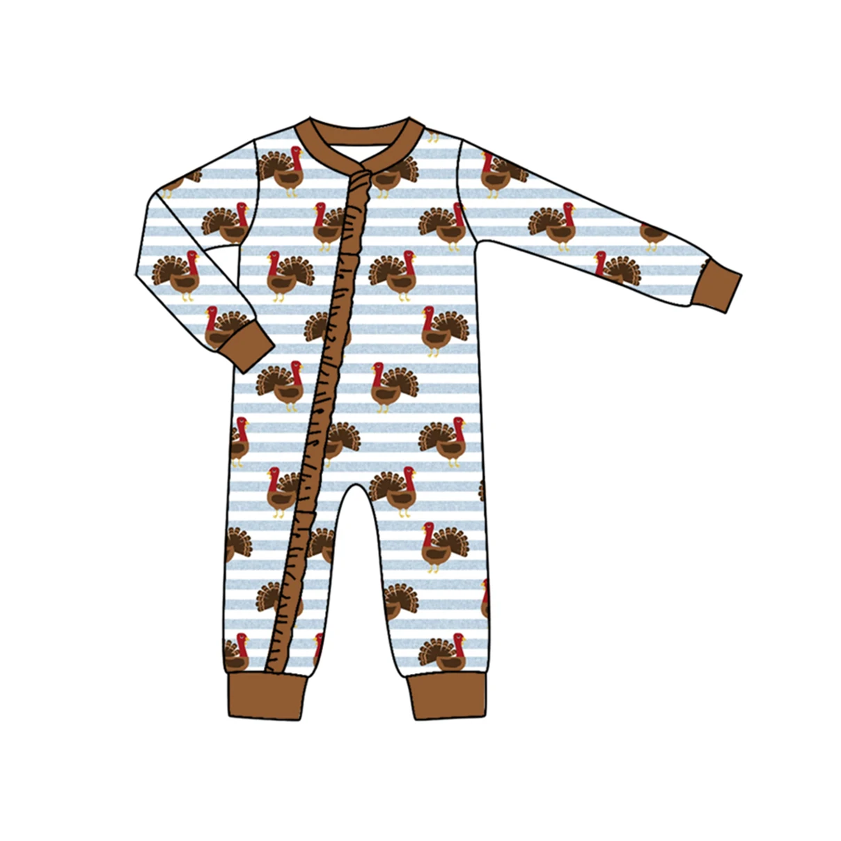 Preorder Thanksgiving Day turkey brown boy girls 2 piece pajamas outfits baby sleepers sibling matches new  kids clothes styles