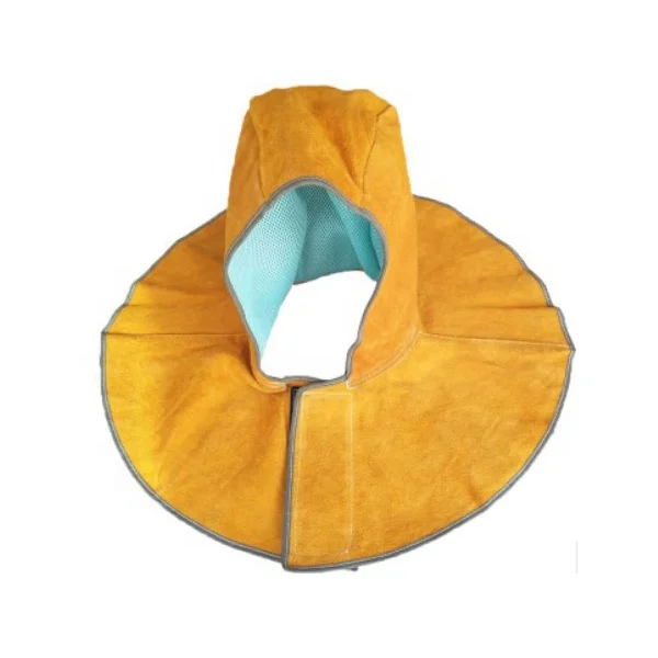 Head Protection For Welders Cow Split Leather Welding Shawl Cap Heat Resistant Welding Hoods