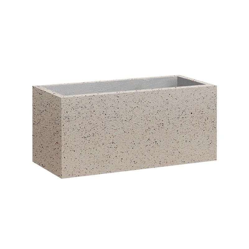 Customized Indoor/Outdoor Rectangular Real Stone Paint Magnesium Mud Cement Flowerpot Garden Courtyard Partition Floor/ceiling