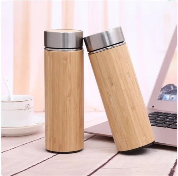 WanuoCraft Customize double wall bamboo cup vacuum eco-friendly wooden bamboo water mugs with