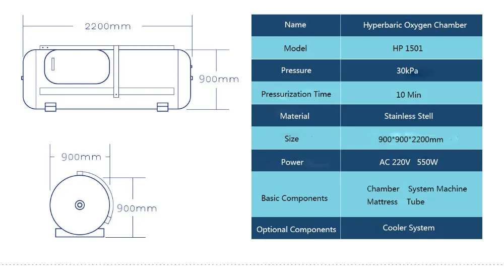 HP1501  hyperbaric oxygen chamber rehabilitation therapy portable hyperbaric oxygen tent