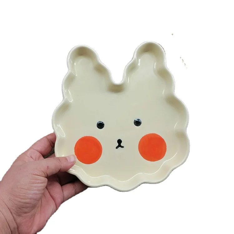 ZC New Creative Cartoon Restaurant Ceramic Plates dishe Serving Plate for Dessert Cake Porcelain Serving Dishes for Dinner Party