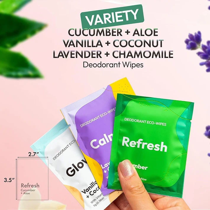 Individually Wrapped Biodegradable Sweat Block Antiperspirant Deodorant Underarm Wipes For Body