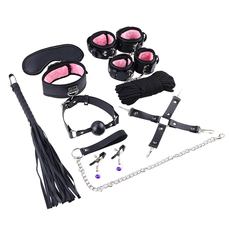 10 Pcs Sexy adult training bondage Restraint set hand and ankle collar torture tool female slave bundled alternative Bdsm toys