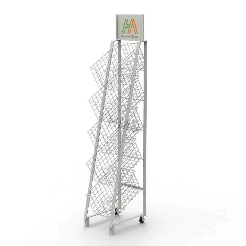 Metal Newspaper Display Stand Shelf Magazine Display Rack