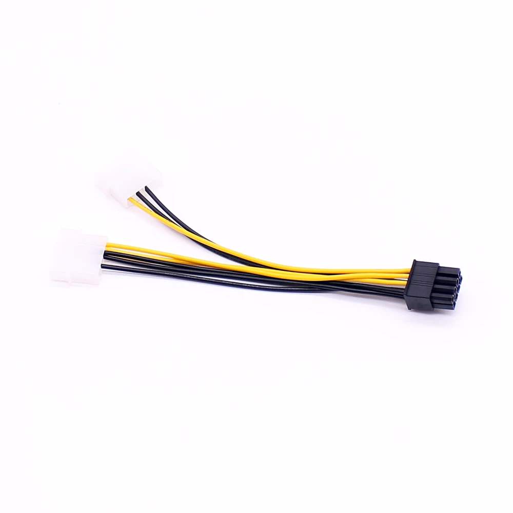 Factory Price Dual Molex LP4 4 Pin To 8 Pin PCI-E Express Converter Adapter Power Cable Wire 8Pin to Dual 4 Pin