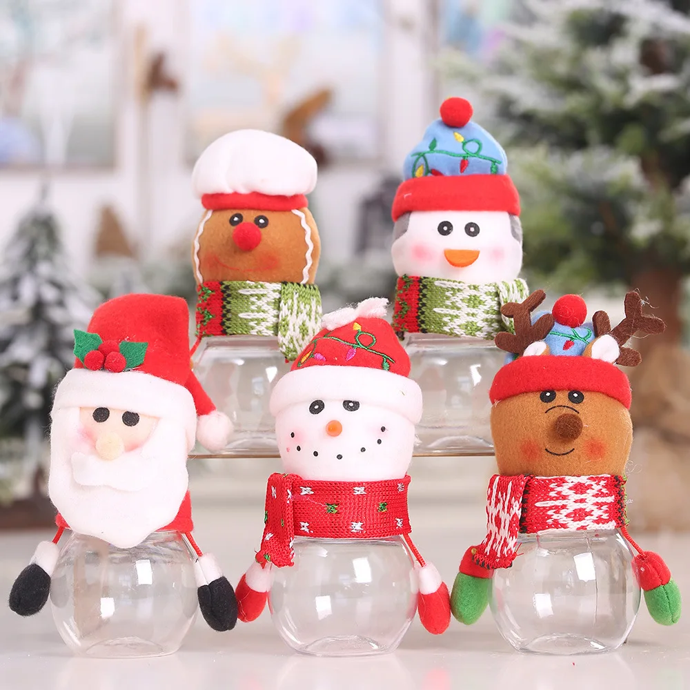
Christmas Party Candy Jar Santa Claus snowman elk Christmas plastic candy jar 
