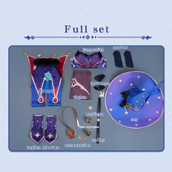 Genshin Impact Cosplay Astrologist Mona Cosplay Costume  Sexy Uniform Outfit Halloween Carnival Party Costumes for women